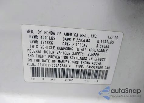 2016 Acura Ilx Base Watch Plus from USA, damaged, VIN 19UDE2F30GA023414